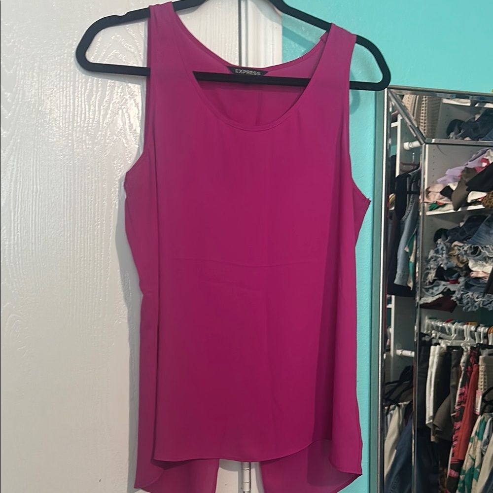 Express Pink Asymmetrical Tank Top